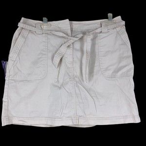 Josephine chaus Khaki Cargo Skort w/Tie Belt Waist Casual Beach sz 12